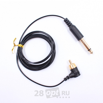 RCA-корд для тату-машинки Ambition, Ninja, Black-90, Правоугольный